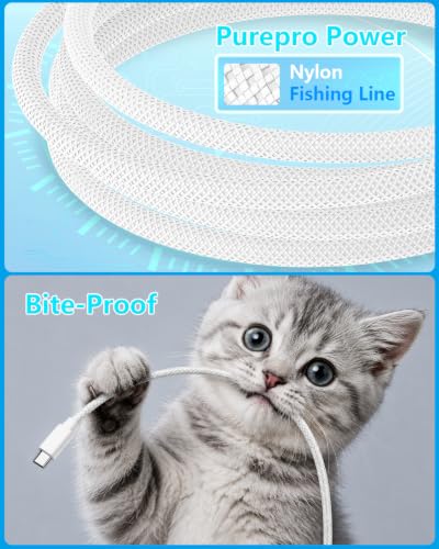 USB C to USB C Cable, 5Pack [3/3/6/6/10FT] iPhone 17 Fast Charger - color: White [3/3/6/6/10FT]
