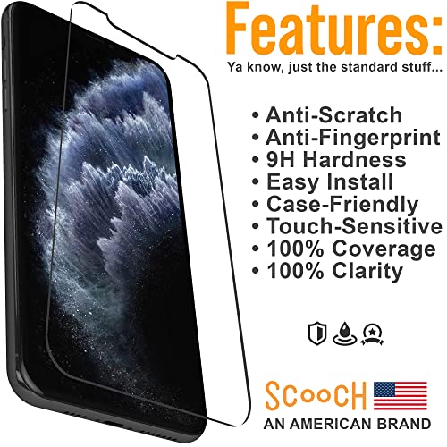 Scooch® Tempered Glass Multipack for iPhone 11 Pro Max, 3 Screen Protectors and 2 Camera Lens Protectors, Premium 9H Tempered Glass, Anti-Scratch, Anti-Fingerprint, Impact Resistant - size: iPhone 11 Pro Max