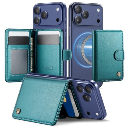 for Magsafe Magnetic Phone Wallet Card Holder, Elegant Green - color: Elegant Blue Green