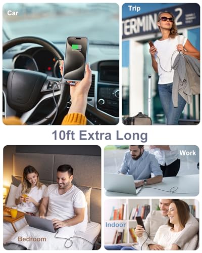 Right Angle USB C to USB C Cable 60W, [10ft 4Pack] - color: Black Black