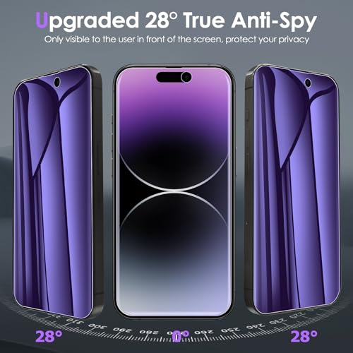 [3 Pack for iPhone 15 Pro Max Privacy Screen Protector (NOT Glass), [Anti-Spy][Anti Blue Light] Soft Hydrogel Film Screen Protector for iPhone 15 Pro Max/15 Plus - Purple - size: iPhone 15 Pro Max/15 Plus