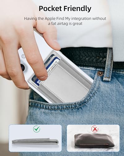for Magsafe Wallet Works with Apple Find My, Leather Magnetic Phone Wallet - color: Gray