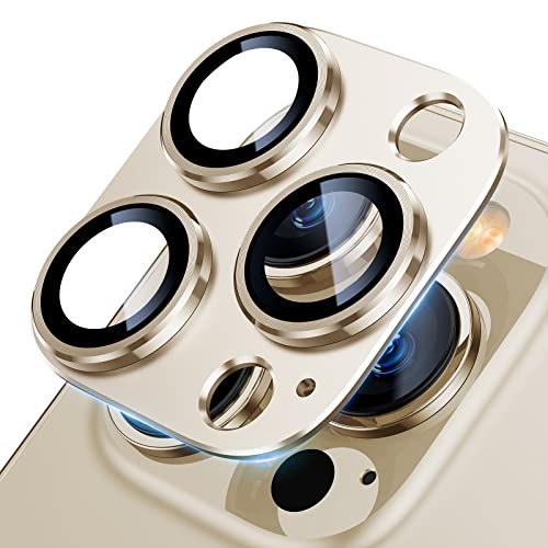 UniqueMe for iPhone 13 Pro/iPhone 13 Pro Max Camera Lens Protector - Gold - color: Gold