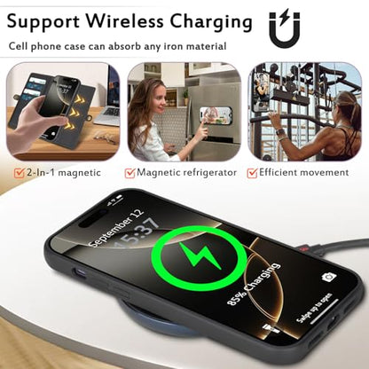 for Wallet Case Compatible with iPhone 16 Pro,Multi-Function Detachable 2 in 1 Magnetic iPhone 16 Pro Case Wallet,Flip Strap Zipper Card Holder Phone Case with Shoulder Straps (Black) - color: Black, size: iPhone 16 pro