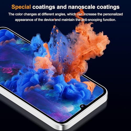 2 Pack Galaxy A15 5g Privacy Screen Protector for Samsung Galaxy A15 5g Screen Protector, Gradient Colorful, Anti-Spy, Anti-Blue Light，No Bubble, (PET material)
