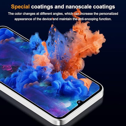 2 Pack Galaxy A15 5g Privacy Screen Protector for Samsung Galaxy A15 5g Screen Protector, Gradient Colorful, Anti-Spy, Anti-Blue Light，No Bubble, (PET material)