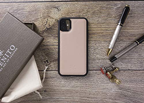 Venito Lucca Leather Case Compatible with iPhone 11 (6,1 inch) – Extra Secure with Padded Back Cover - Nude Pink - color: Nude Pink, size: iPhone 11