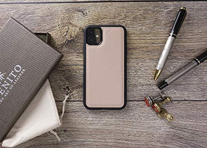 Venito Lucca Leather Case Compatible with iPhone 11 (6,1 inch) – Extra Secure with Padded Back Cover - Nude Pink - color: Nude Pink, size: iPhone 11