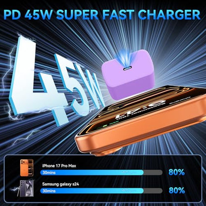 Phone 17 16 Pro Max Charger Fast Charging, 45W Super Fast USB C Charger Block with 10FT Extra Long Fast Charging Cable for 17 16 Pro Max/17 16/16 Plus,15 Pro Max/15 Pro/15, Android Phone-Purple - color: purple, size: 10 Ft