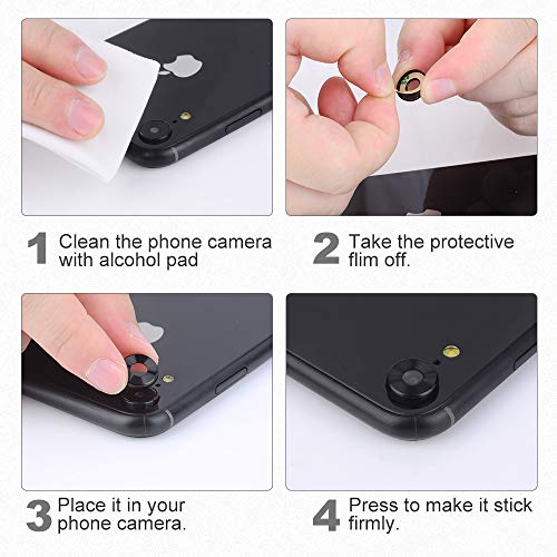 For iPhone XR Camera Lens Protector - [2 Pack] Premium Aluminum Alloy Back Rear Camera Lens Screen Cover Case Shield - Black - color: Black-iPhone XR