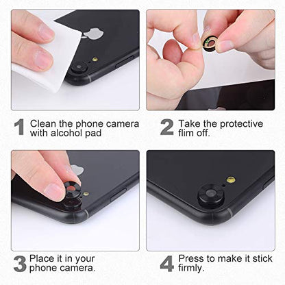 For iPhone XR Camera Lens Protector - [2 Pack] Premium Aluminum Alloy Back Rear Camera Lens Screen Cover Case Shield - Black - color: Black-iPhone XR