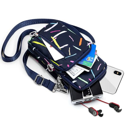BIAOTIE Lightweight Small Crossbody bags Cell Phone Purses Travel Pouch Shoulder Bag for Women - color: Black Colorbar