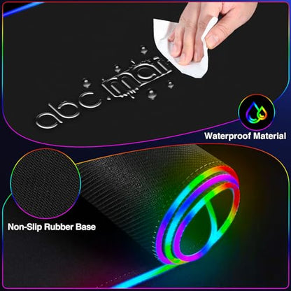 RGB Gaming Mouse Pad with Magnetic Wireless Charging & Foldable Phone Stand - color: RGB-Magnetic Stand-31.5"x15.8"-Right