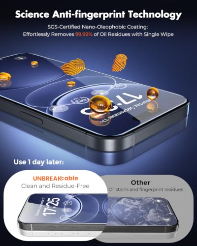 UNBREAKcable iPhone 15 Pro Max Full-Coverage Screen Protector - 3 Pack | Quick-Install Box, Edge-to-Edge Coverage, 9H Hardness, Ultra HD Clarity, Daily Protection, Smooth Touch - size: iPhone 15 Pro Max