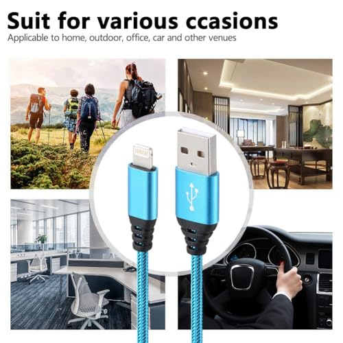 iPhone Charger 10FT 5Pack Apple MFi Certified Lightning Cable Fast Charging Nylon Braided USB-A to Lightning Compatible with iPhone 14/13 mini/14/13/12/11 Pro MAX/XR/XS/8/7/Plus/6S/SE/iPad