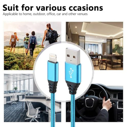 iPhone Charger 10FT 5Pack Apple MFi Certified Lightning Cable Fast Charging Nylon Braided USB-A to Lightning Compatible with iPhone 14/13 mini/14/13/12/11 Pro MAX/XR/XS/8/7/Plus/6S/SE/iPad