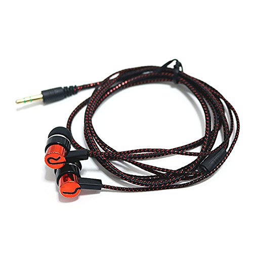 4 Pack Wired Earbuds 3.5MM 3 Pole Stereo Earphone in-Ear Headphone Without MIC 1Meter Braided Cord Headset for MP3 Cassette Recorder CD Player Music Phone Computer Laptop PC Tablet
