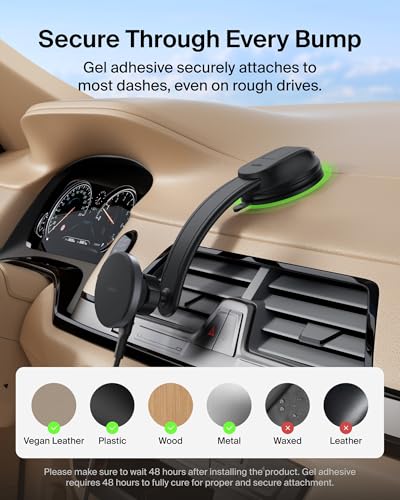Belkin Qi2 15W Magnetic Wireless Dash Mount, Fast Charging Car Charger - style: Dash Mount