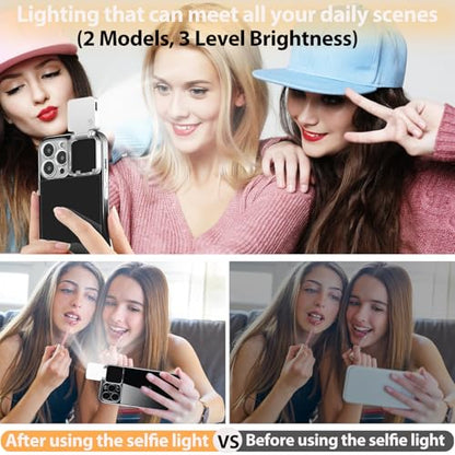 Selfie Light for iPhone 16 Pro Max Case with LED Built-in Light-Up Fill Light Rechargeable for TIK Tok/Stream/Makeup/Live/Video- Selfie (2 Models, 3 Level Brightness) Crystal Clear - size: for iPhone 16 Pro Max