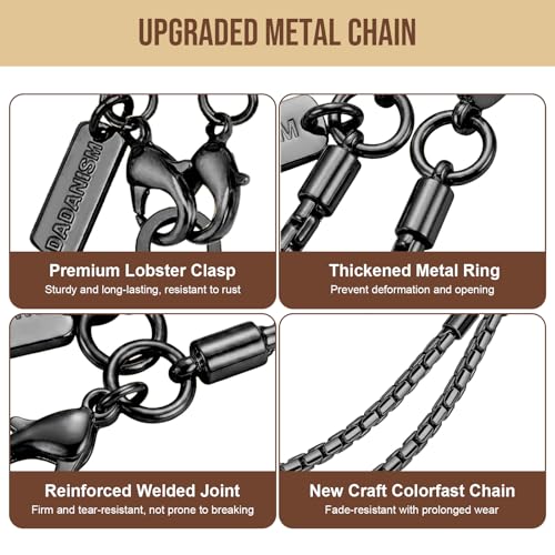 Dadanism Phone Wrist Strap Metal Phone Chain Wristlet Strap, Black - color: Black, size: 26 cm