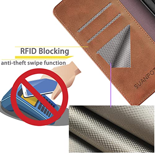 SUANPOT Compatible with Samsung Galaxy S26 Plus Wallet case with RFID Blocking Credit Card Holder,Flip Book PU Leather Protective Cover Women Men for Samsung S26 Plus Phone case Light Brown - color: Light Brown, size: Samsung Galaxy S26 Plus