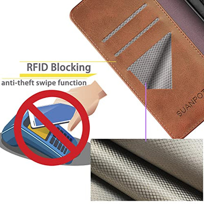 SUANPOT Compatible with Samsung Galaxy S26 Plus Wallet case with RFID Blocking Credit Card Holder,Flip Book PU Leather Protective Cover Women Men for Samsung S26 Plus Phone case Light Brown - color: Light Brown, size: Samsung Galaxy S26 Plus