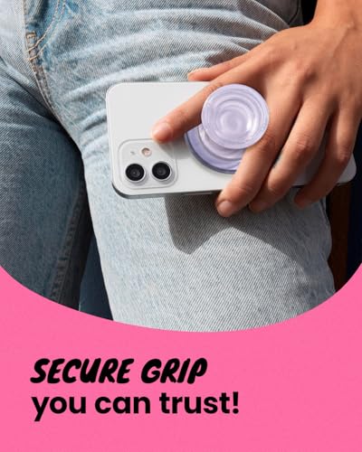 OnTheGrip Compatible with Magsafe Magnetic Authentic Translucent Color Design Collapsible Mobile Phone Grip Stand Holder for Smartphone Tablet Cell Phone Accessory (Violet) - color: Violet