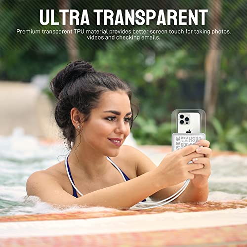 Universal Waterproof Phone Pouch [Double Space] IPX8 Dry Bag with Lanyard for iPhone 16 15 14 13 12 Pro Max XS XR X Galaxy S25 S24 S23 Ultra, Fit All Phones Up to 8'', White - color: White