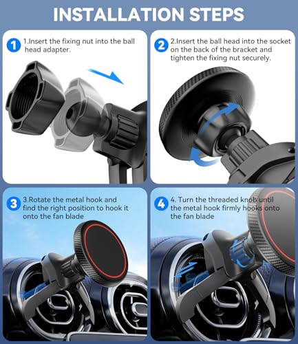 for Magsafe Car Phone Mount for Mercedes Benz A/B/C/E/V/G/Class & Audi A1/A3/A3, Air Vent Car Mount Magnetic Phone Holder Compatible with iPhone 17 Pro Max 16 15 14 13 12, Black - style: Air Vent Car Mount