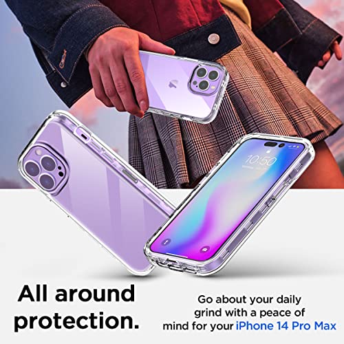 AICase for iPhone 14 Pro Max Clear Case(6.7"),Heavy Duty Drop Protection Full Body Rugged Shockproof/Dust Proof 3-Layer Military Protective Tough Durable for iPhone 14 Pro Max - color: Clear