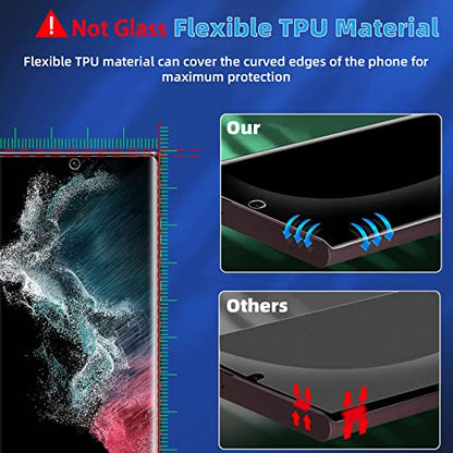 TPU Privacy Screen Protector for Samsung Galaxy S22 Ultra, 3 Pack - size: Samsung Galaxy S22 Ultra