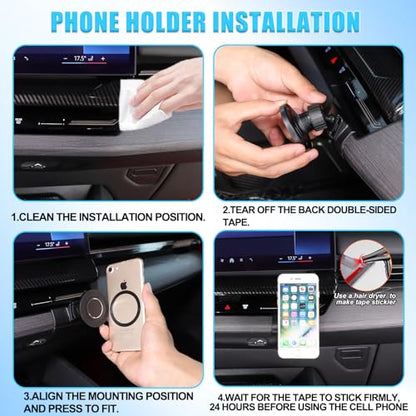 Car Phone Holder for 2024-2026 BMW 5 Series i5 G60 G68 530i 540i Accessories Magnetic 360 Rotatable Centre Console Air Vent Fixed Mobile Phone Mount Holder for Car Fit for iPhone Android Smartphones