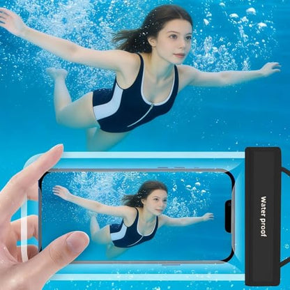 Waterproof Phone Case Protective Travel Accessories Black | Waterproof Mobile Phone Holder Dry Bag for Women Men Summer Vacation Beach Pool Cruise Outdoor Adventure - color: black
