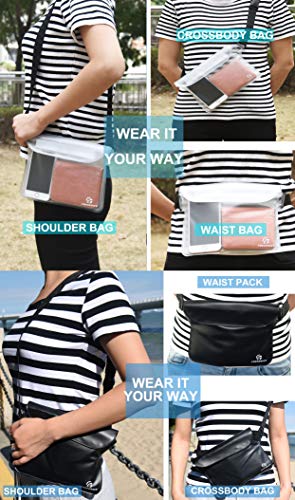 Freegrace Waterproof Pouches with Waist Strap / Pouch Case Bundle Set- Keep Your Phone & Valuables Dry and Safe - Waterproof Dry Bags for Boating Swimming Snorkeling Kayaking Beach Water Parks Pool - color: Black & White