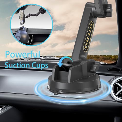 Topsolar Phone Mount for Truck Phone Holder for Truck - Heavy Duty Super Suction Cup, Mobile Device Holder Dashboard Window 16.9 inch Long Arm & Stable, iPhone & Samsung Compatible, Semi Trucker