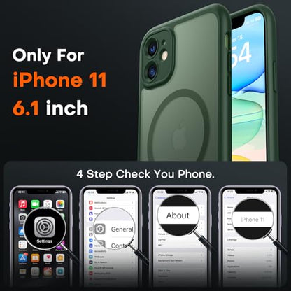 TOCOL for iPhone 11 Case, Compatible with MagSafe, Alpine Green - color: Alpine Green, size: Iphone 11
