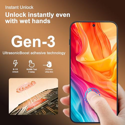 2+2 Pack Screen Protector for OnePlus 15 with Auto Dust-Elimination Tray, Camera Lens Cover, 0.23mm Ultra-Thin 9H Tempered Glass, Fingerprint Sensor Supported - size: OnePlus 15-5G
