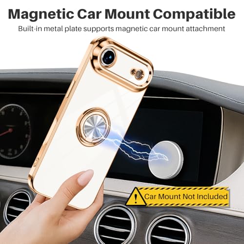 Dinick White for iPhone Air Case with Ring Holder Kickstand - color: White, size: 6.5'' iPhone Air