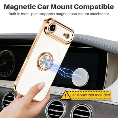 Dinick White for iPhone Air Case with Ring Holder Kickstand - color: White, size: 6.5'' iPhone Air