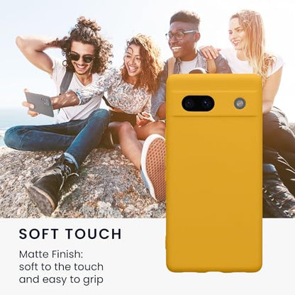 kwmobile Case Compatible with Google Pixel 7a Case - Protective Slim TPU Phone Cover - Soft Matte Finish - Honey Yellow - color: honey yellow