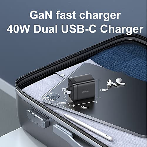 mcdodo 40W Dual USB C Charger Block Foldable USB-C Fast Charging Wall Charger Power Adapter for iPhone 16 15 Pro ProMax Plus,Galaxy,MacBook,iPad and More
