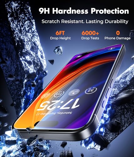 UNBREAKcable 2-Pack Screen Protector for iPhone 15 Pro,Tempered Glass - size: iPhone 15 Pro
