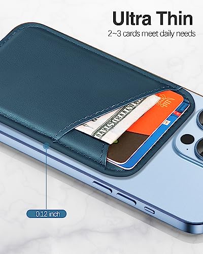 Miroddi for MagSafe Wallet, Ultra-Thin Magnetic Wallet with 2 Card Slots | RFID Blocking, No More Falling, Strongest Magnetic Card Holder for iPhone 17/16/15/14/13/12 Series & Pixel 10 Series, Blue - color: Blue