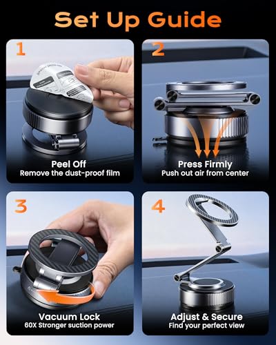 Magnetic Phone Holder for Car, 3-Axis Long Arm Mount for Tesla Model Y/3