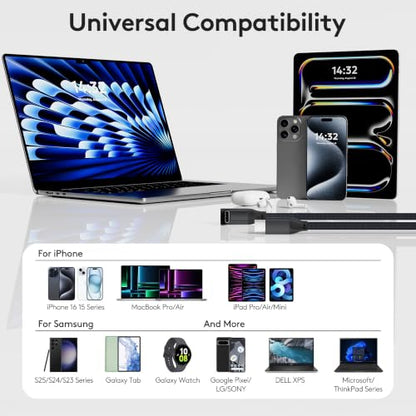 90 Degree USB C Cable 1ft, 90° Short USBC to USBC 3.2 20Gbps Data Cable - color: Black, size: 1ft