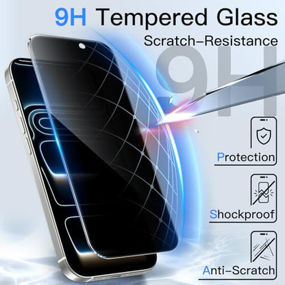 JETech Privacy Screen Protector for iPhone 17 Pro, 2-Pack - size: iPhone 17 Pro