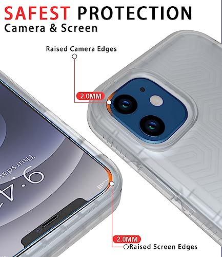 Diverbox for iPhone 12 case [Shockproof] [Dropproof] [Tempered Glass Screen Protector],Heavy Duty Protection Phone Case Cover for Apple iPhone 12 (Turquoise -2in1) - color: Clear-2in1