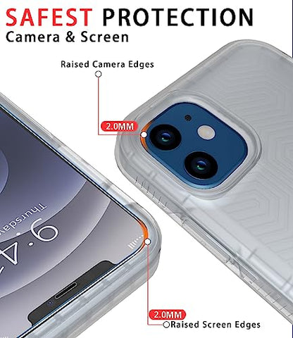 Diverbox for iPhone 12 case [Shockproof] [Dropproof] [Tempered Glass Screen Protector],Heavy Duty Protection Phone Case Cover for Apple iPhone 12 (Turquoise -2in1) - color: Clear-2in1