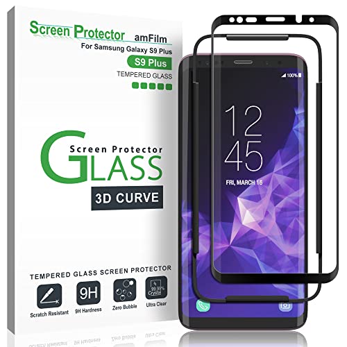 amFilm Screen Protector for Samsung Galaxy S9 PlusTempered Glass 2 Pack
