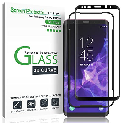 amFilm Screen Protector for Samsung Galaxy S9 PlusTempered Glass 2 Pack